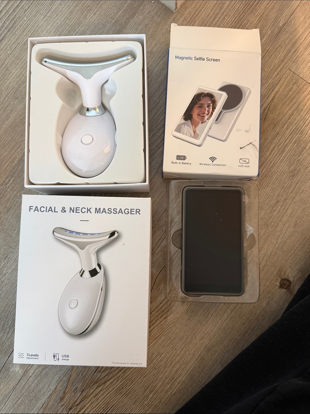 White Facial & Neck Massager - Portable Beauty Device